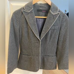 Sashimi Women's Charcoal Blazer with White Trim